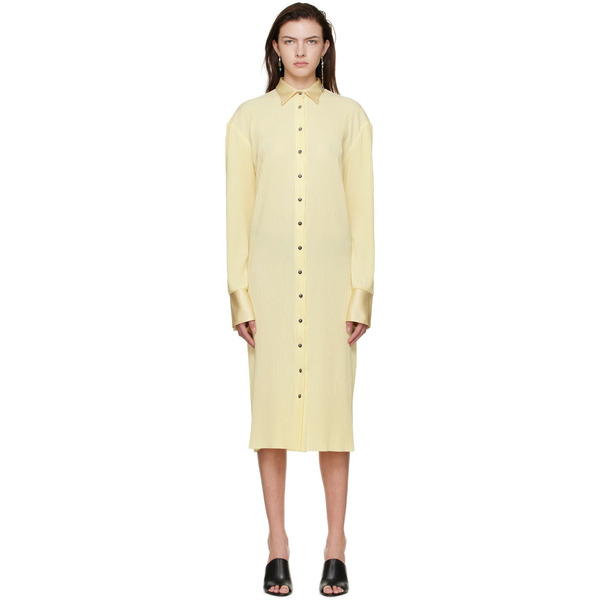  Atlein Yellow Polyester Midi Dress 