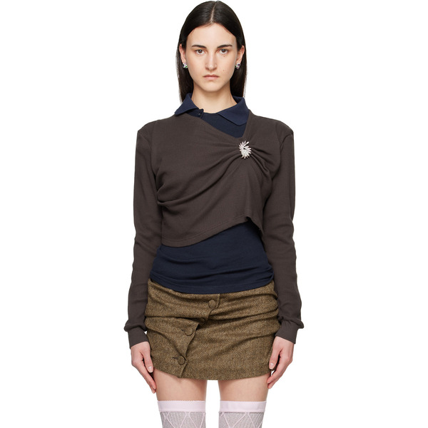  August Barron Brown & Navy Pulled Polo 