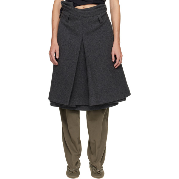  August Barron Gray Display Midi Skirt 