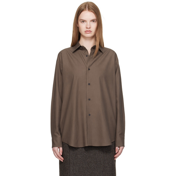  Auralee Brown Washed Finx Twill Shirt 