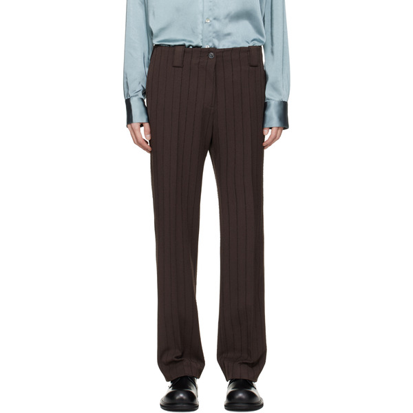  Avavav Brown Pinstripe Tailored Trousers 