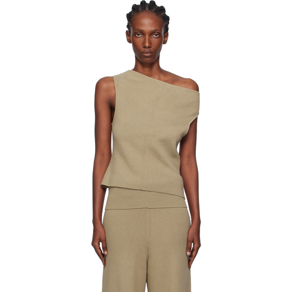  Aya Muse Beige Off Shoulder Seam Top 