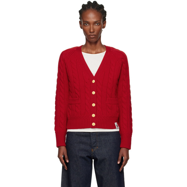  Bally Red Wool Cardigan 