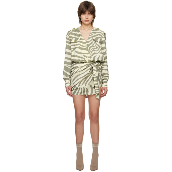  Balmain Beige Zebra Minidress 