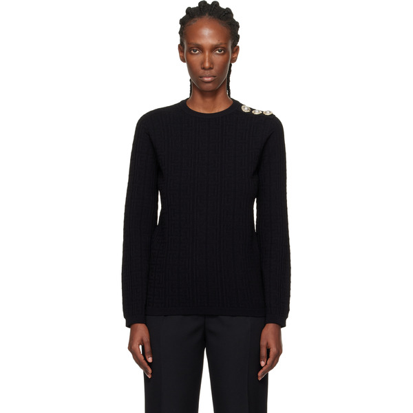  Balmain Black Monogram Sweater 