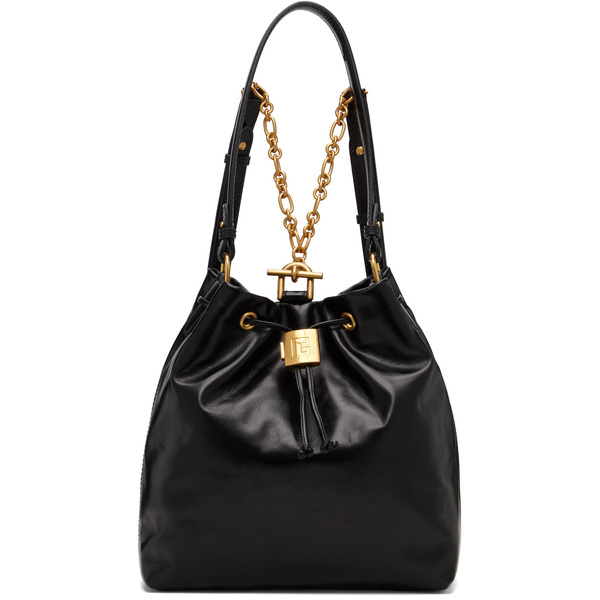  Balmain Black Pulse Calfskin Leather Backpack 
