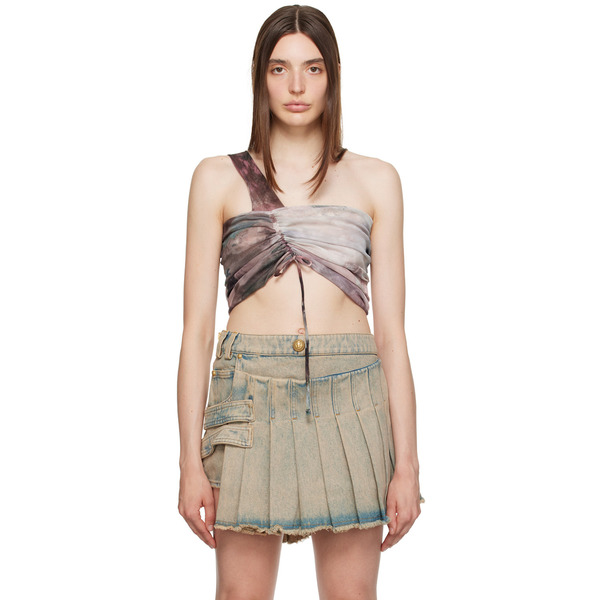  Balmain Multicolor Asymmetric Tank Top 