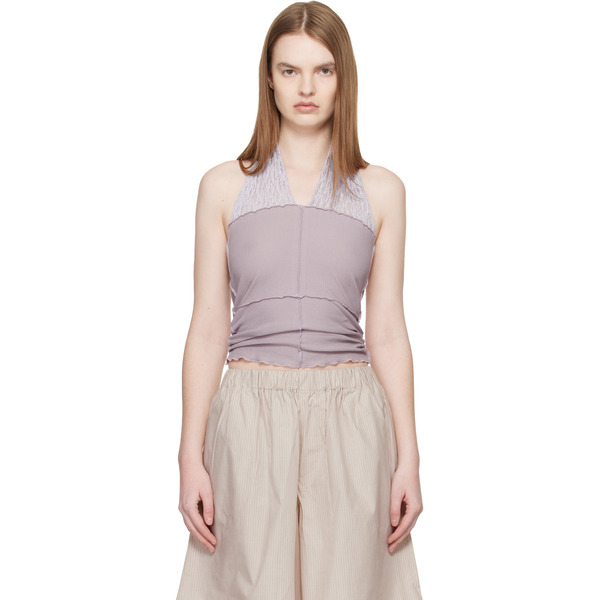 Baserange Purple Nehru Halter Top 
