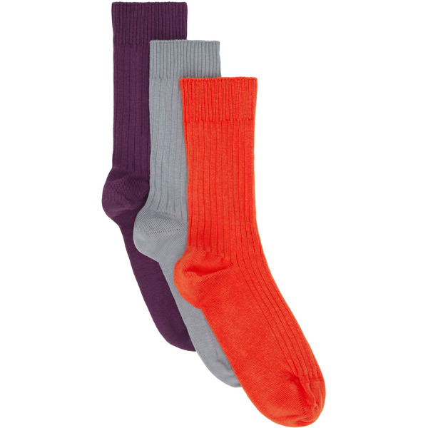  Baserange Three-pack Multicolor Rib Overankle Socks 