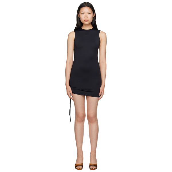  Binya Black Drawstring Minidress 