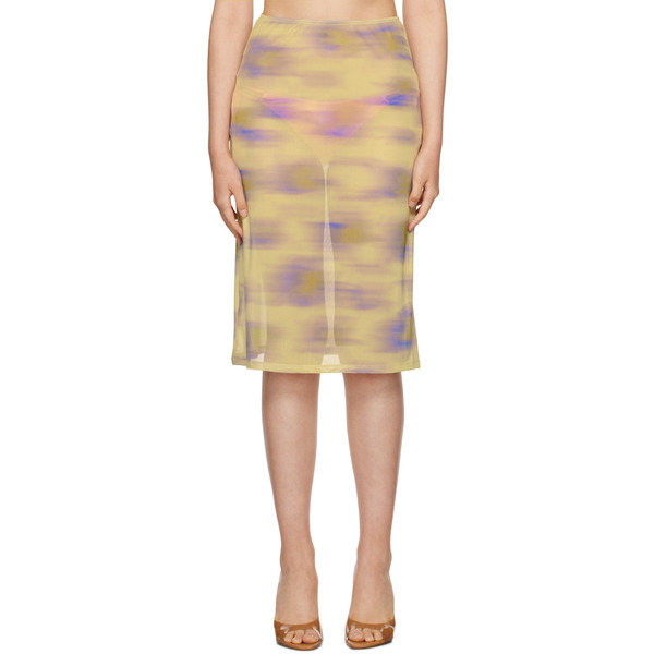  Binya Yellow Coco Midi Skirt 