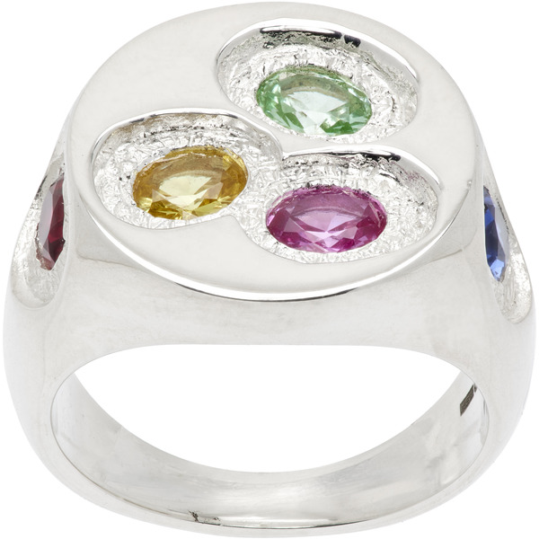  Bleue Burnham Oval Chloroplast Signet Ring 