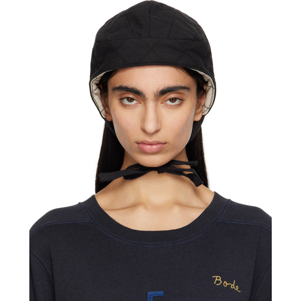  Bode Black Bloomstein Quilted Cap 