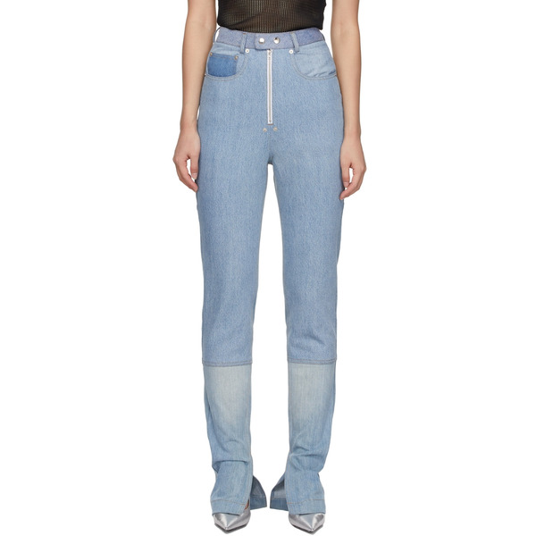  Bonbom Blue Slit Bottom Jeans 