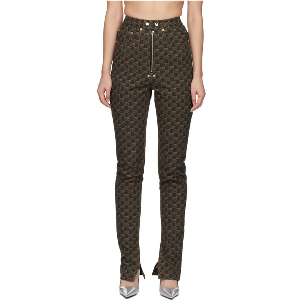  Bonbom Brown Monogram Slit Bottom Jeans 