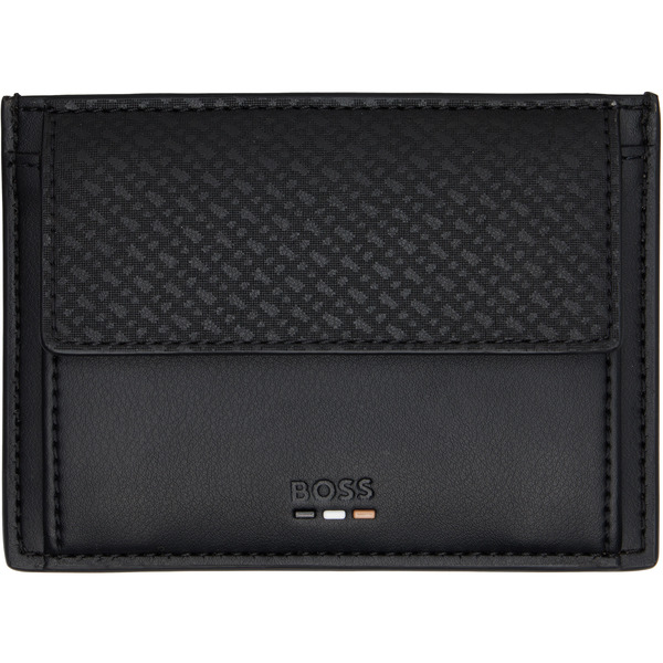  Boss Black Embossed Logo Coin & Card Holder 