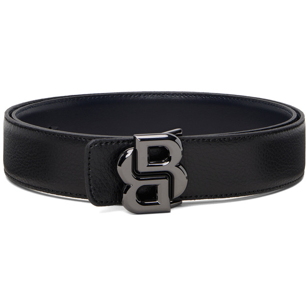  Boss Black & Navy Reversible Double B Monogram Belt 