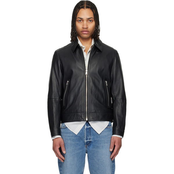  Boss Black Regular Fit Leather Jacket 