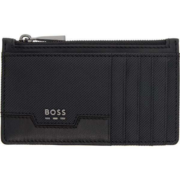  Boss Black Textured Faux-leather Card Holder 