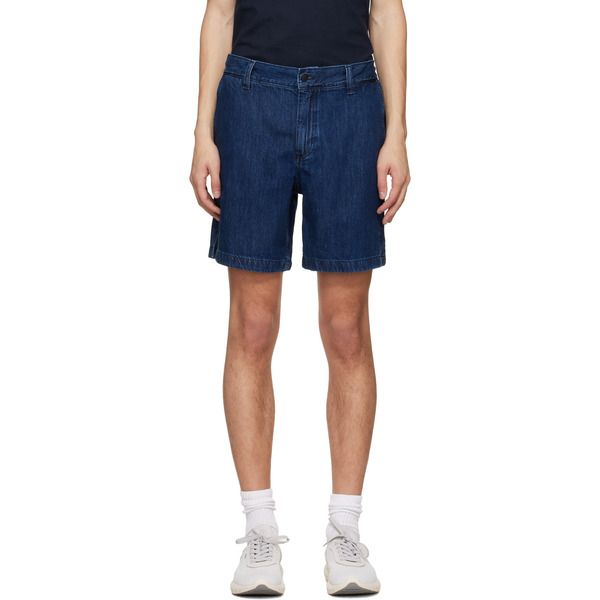  Boss Blue Elasticized Waistband Denim Shorts 