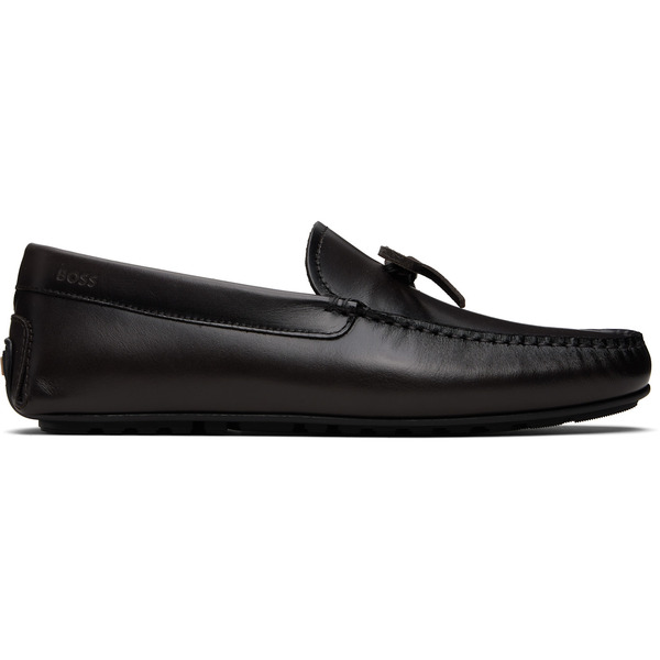  Boss Brown Bow-trim Driver Loafers 