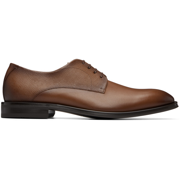  Boss Brown Textured & Smooth Leather Derbys 