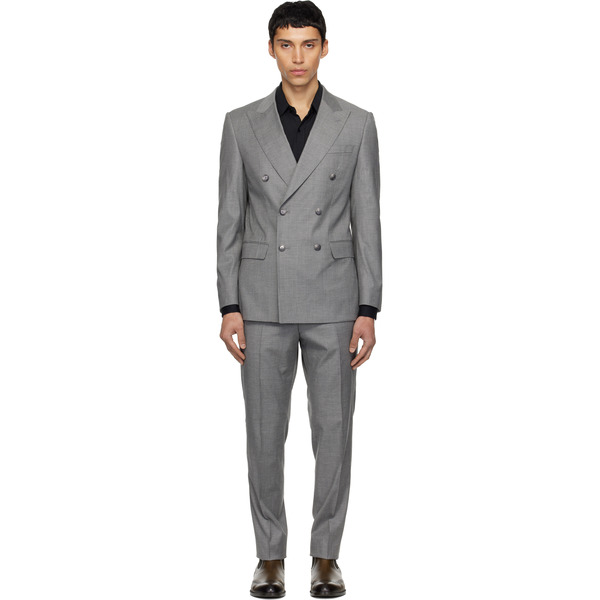  Boss Gray Houndstooth Suit 