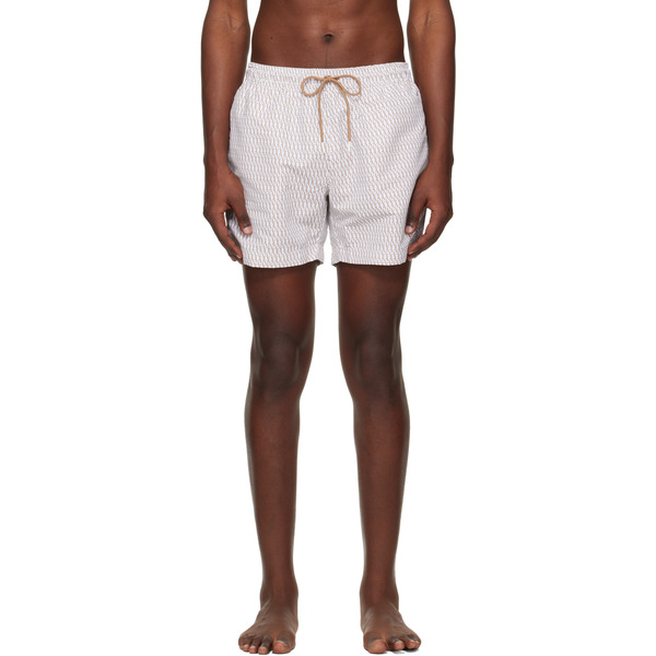  Boss Off-white Micro-print Swim Shorts 