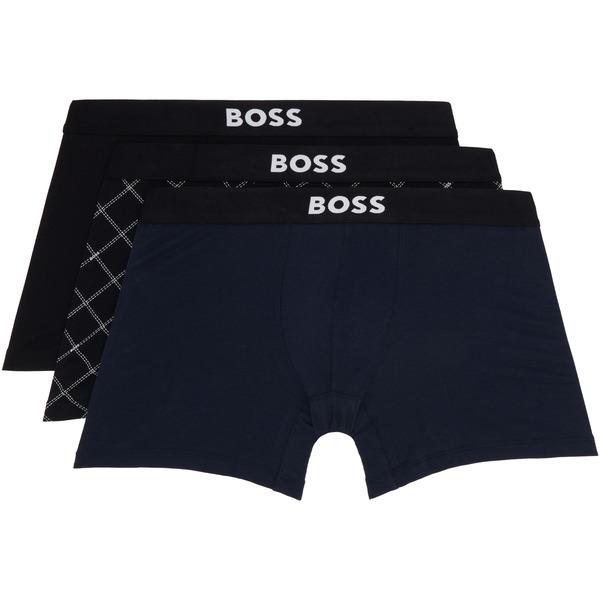  Boss Three-pack Multicolor Stretch Cotton Boxer Briefs 