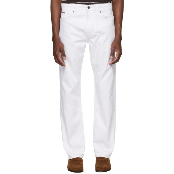  Boss White Five-pocket Stretch Jeans 