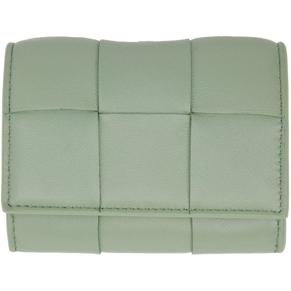  Bottega Veneta Green Small Envelope Card Case 