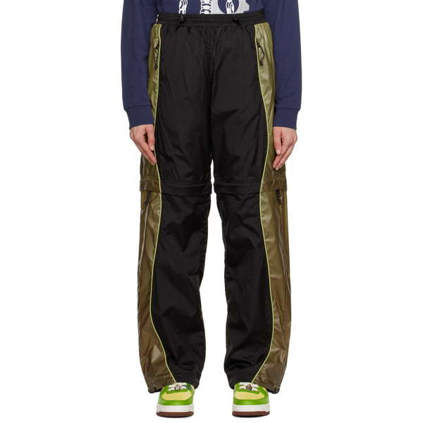  Brain Dead Black & Green Zip Off Trousers 