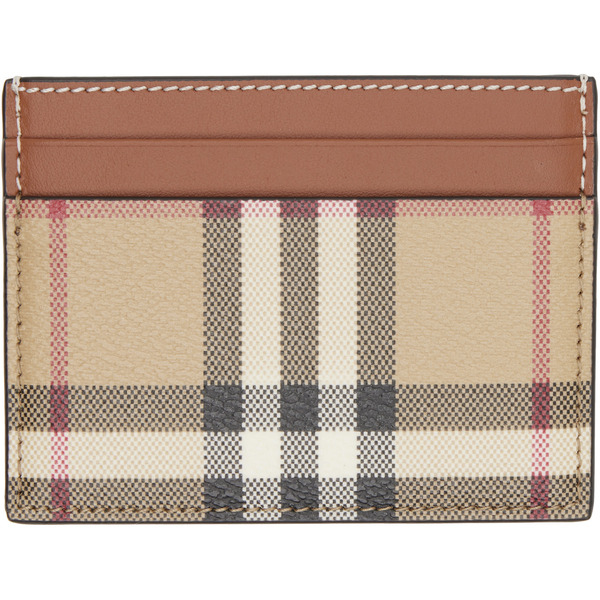  Burberry Beige Check Card Holder 