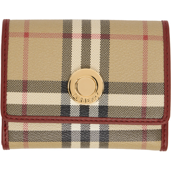  Burberry Beige Small Check Folding Wallet 