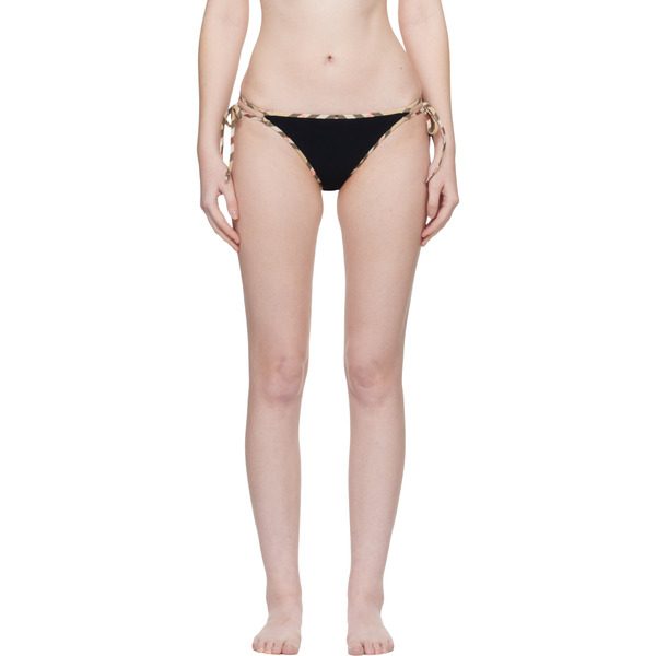  Burberry Black Check Trim Bikini Bottom 