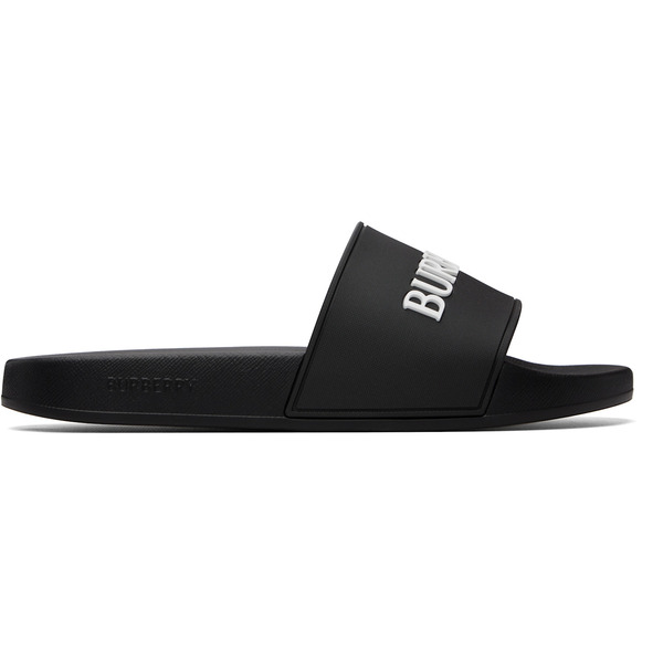  Burberry Black Logo Slides 
