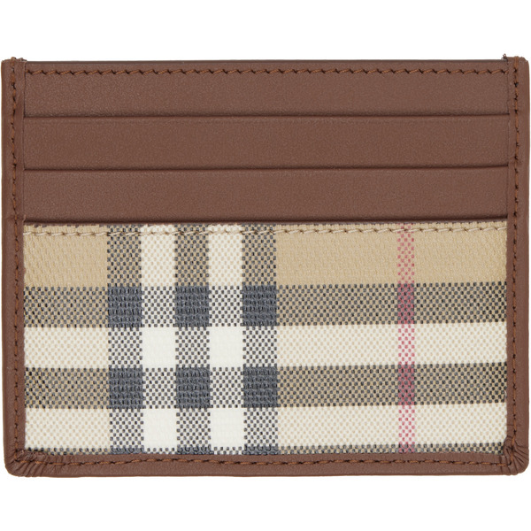  Burberry Brown Check Card Holder 