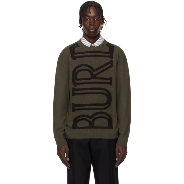  Burberry Brown Logo Wool Sweater 