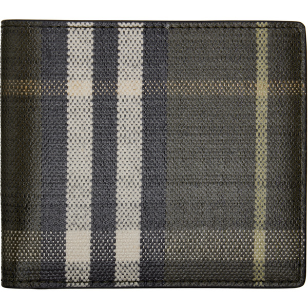  Burberry Gray Check Bifold Wallet 