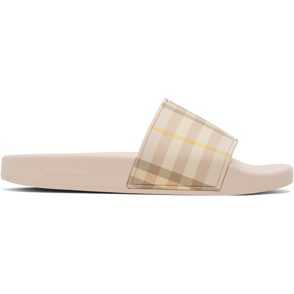  Burberry Pink Check Slides 