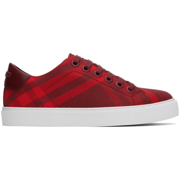  Burberry Red Check Sneakers 