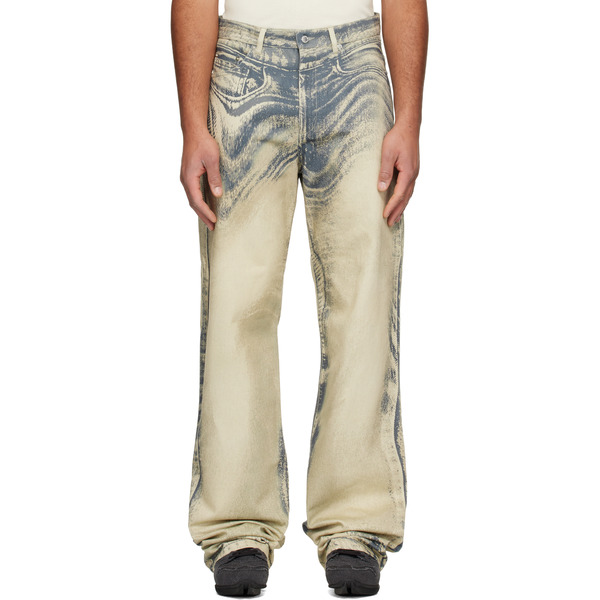  Camperlab Beige Distorted Print Jeans 