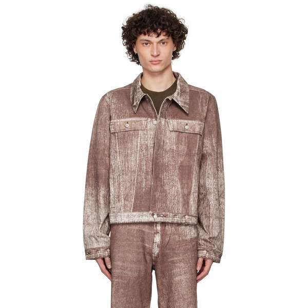  Camperlab Burgundy Paint Print Denim Jacket 