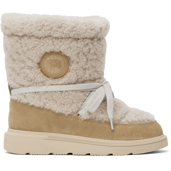  Canada Goose Beige Demma Shearling Puffer Boots 