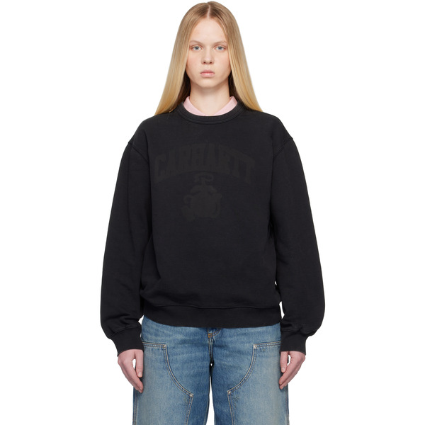  Carhartt Work In Progress Black Faded Pond Corps Sweatshirt 