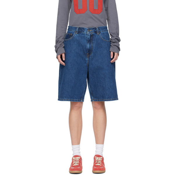  Carhartt Work In Progress Blue Brandon Denim Shorts 