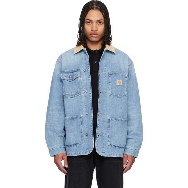  Carhartt Work In Progress Blue Warren Denim Chore Coat 