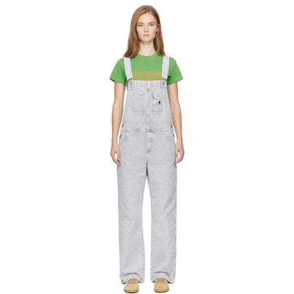  Carhartt Work In Progress Gray Bib Straight Overalls 
