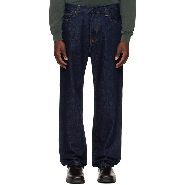  Carhartt Work In Progress Navy Aaron Jeans 