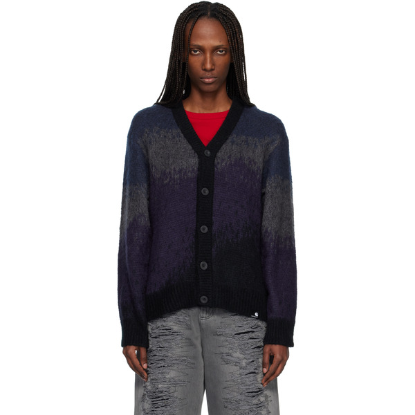  Carhartt Work In Progress Navy & Purple Tinley Cardigan 